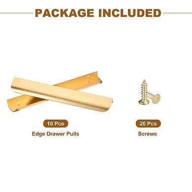 10 Pack Finger Edge Pull Cabinet Handles 7.5 Inch Hole Center