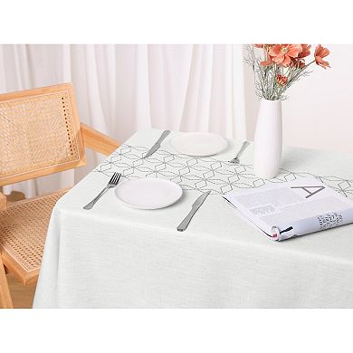 Rustic Tablecloth Cotton Linen Waterproof Table Cover With Tassels 35" X 35"