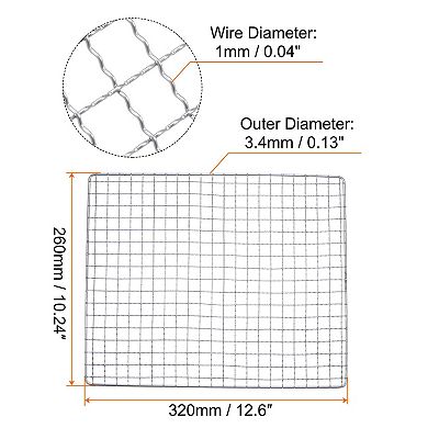 Square Bbq Grill Net 12.6"x10.2" Stainless Steel Barbecue Mesh Mat