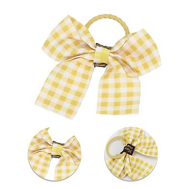 Cute Bow Flowers Hair Ropes Hair Ties for Children Yellow 10 Pcs