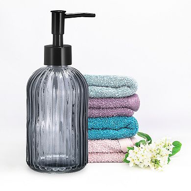 Soap Dispensers Set - Glass Dish Hand Soap Dispenser With Pump For Bathroom