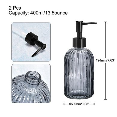 Soap Dispensers Set - Glass Dish Hand Soap Dispenser With Pump For Bathroom