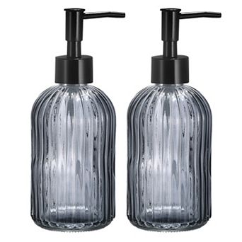 Soap Dispensers Set - Glass Dish Hand Soap Dispenser With Pump For Bathroom