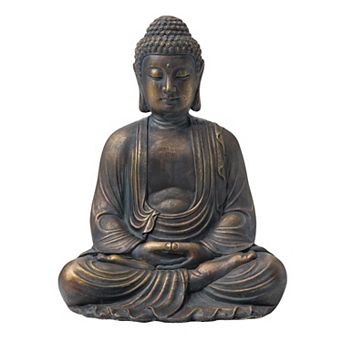 Glitzhome Mgo Meditating Buddha Statue,22.75 Inch Tall