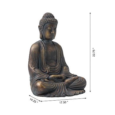 Glitzhome Mgo Meditating Buddha Statue,22.75 Inch Tall