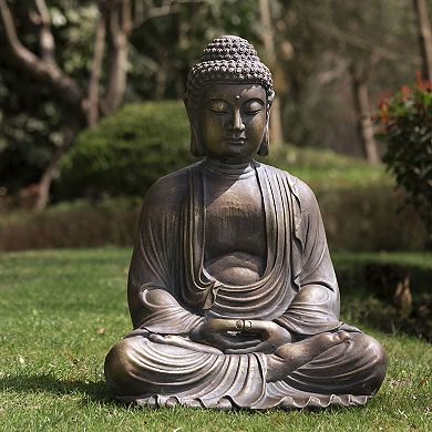 Glitzhome Mgo Meditating Buddha Statue,22.75 Inch Tall