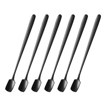 6 pc Espresso Spoons 6.1" Stainless Steel Square Coffee Spoon