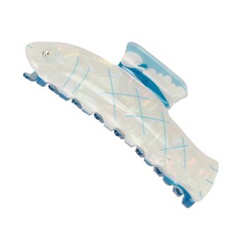 Cute Sardine Hair Clips Hairdo Clip For Women 4.72"x1.77"x1.46" Blue White 1 pc