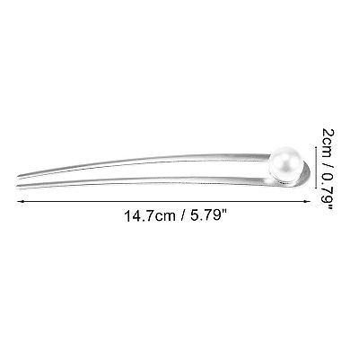 Grace Pearl U-shaped Hair Pins Hair Clips 5.79"x0.79"x0.75" 1 Pcs