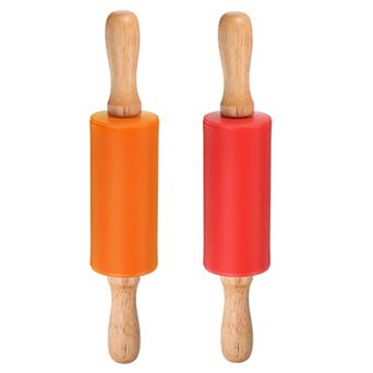 Silicone Rolling Pins for Baking Wood Handle 23.5cm x 4.2cm