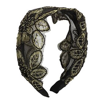 Elegant Embroidery Lace Wide Hairband For Women 5.91"x5.12"