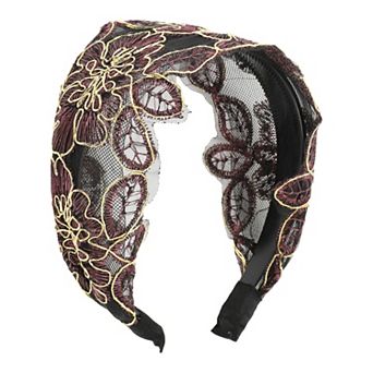 Elegant Embroidery Lace Wide Hairband For Women 5.91"x5.12"