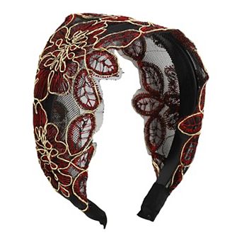 Elegant Embroidery Lace Wide Hairband For Women 5.91"x5.12"