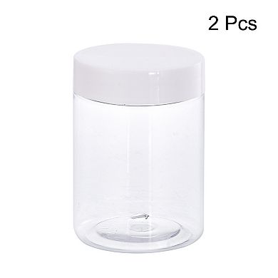 Round Jars With White Screw Top Lid, 10oz Clear Empty Containers For Storage, 2pcs