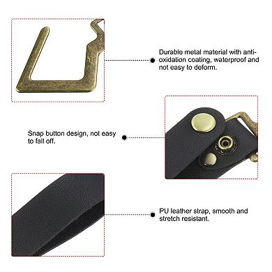 PU Leather S Shelf Hooks Camping Hook Hanger Metal Outdoor Accessories for Hanging Utensils