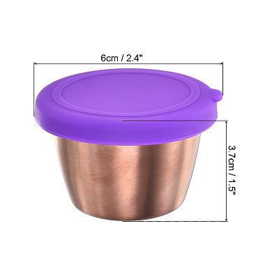 2pcs Salad Dressing Container, 2.4oz Kitchen Containers Stainless Steel Containers