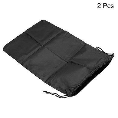 Clothes Storage Drawstring Bag, 2 Pack 17.3" Height Clothing Blankets Organizer Bags, Black
