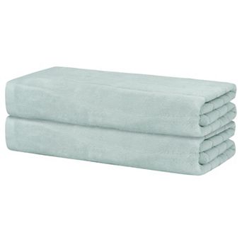 Medium 100% Cotton Bath Towels, Highly Absorbent Towels For Bathroom, Gym, Spa, Yoga, Blue