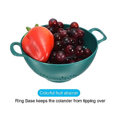 Deep Colander With Double Handles 3pcs, Rice Washing Bowl Food Strainer Pasta Drainer Basket