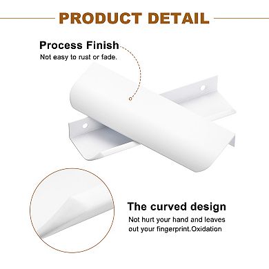 10 Pack Finger Edge Pull Cabinet Handles 96mm Hole Center