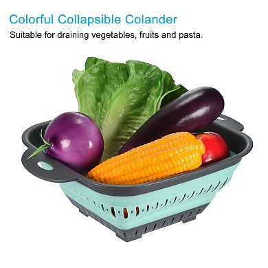 Collapsible Colander 2pcs Colander Fruit Vegetable Washing Basket Strainer With Handle