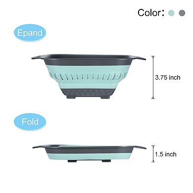 Collapsible Colander 2pcs Colander Fruit Vegetable Washing Basket Strainer With Handle