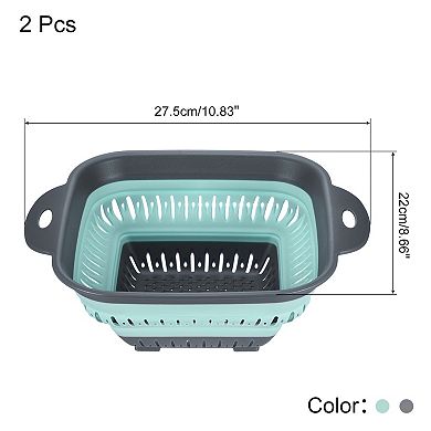 Collapsible Colander 2pcs Colander Fruit Vegetable Washing Basket Strainer With Handle