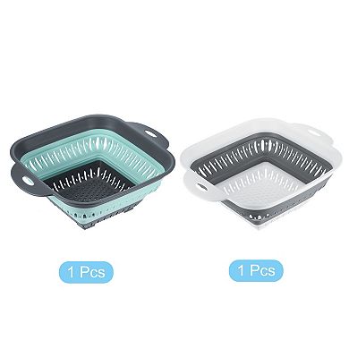 Collapsible Colander 2pcs Colander Fruit Vegetable Washing Basket Strainer With Handle