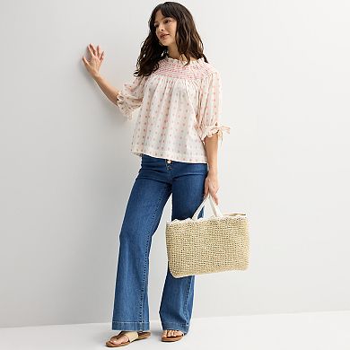 Women's Farmers Market Smocked Neck Top