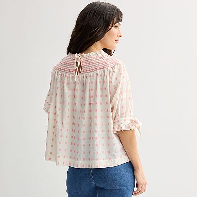 Women's Farmers Market Smocked Neck Top