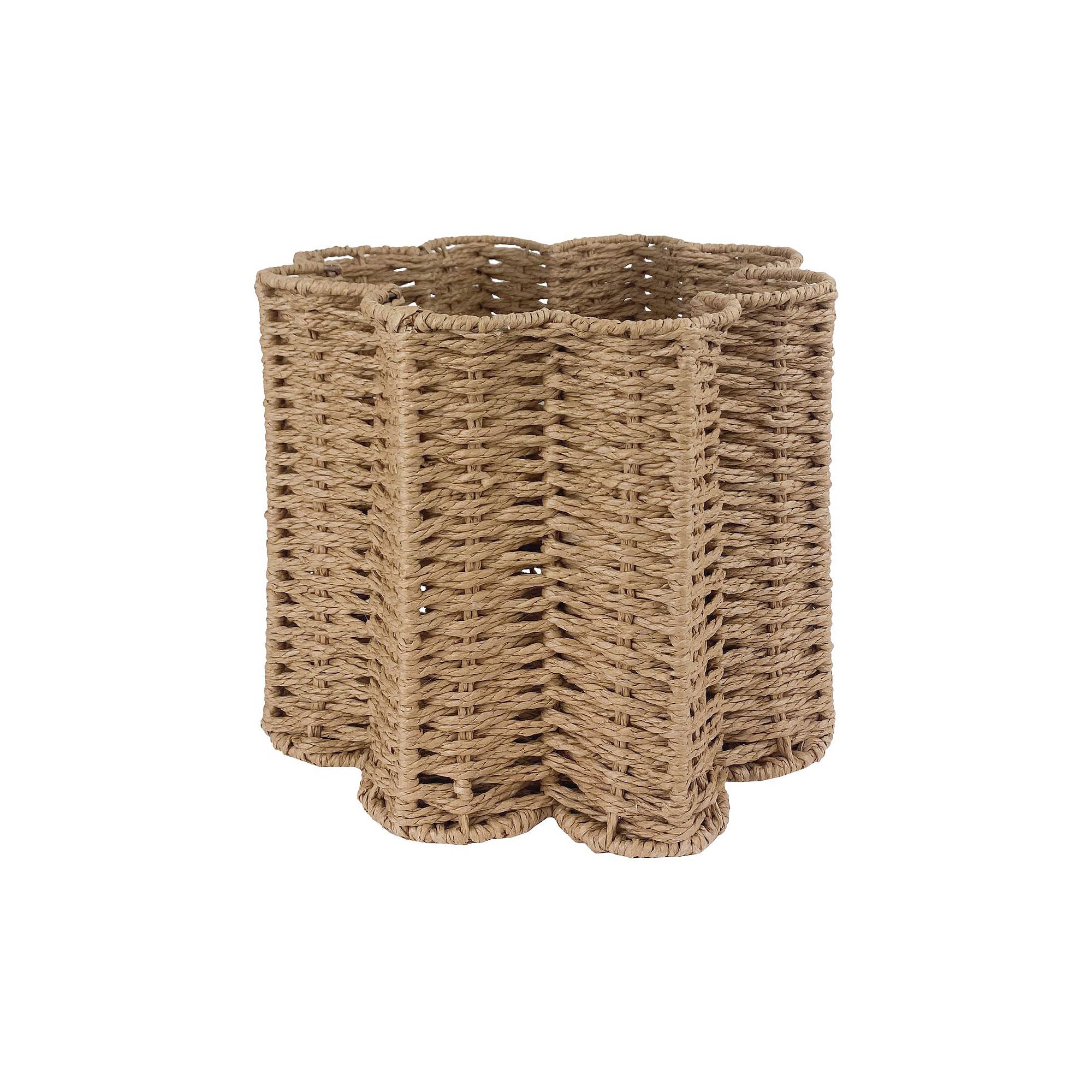 Belle Maison Daisy Shaped Storage Bin, Natural