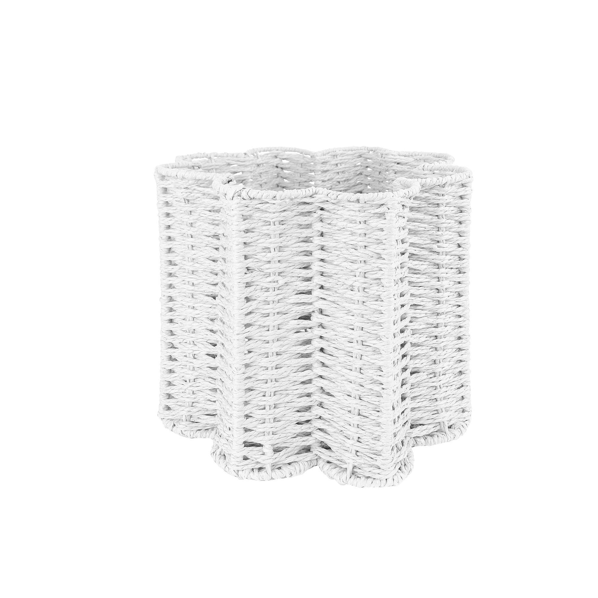 Belle Maison Daisy Shaped Storage Bin, White