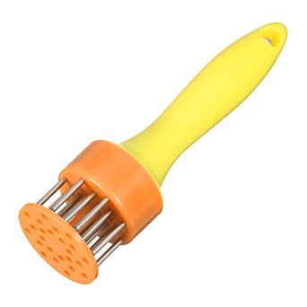 Stainless Steel Meat Tenderizer With Handle For Tenderizing Meats Steak Fish Chicken, Yellow