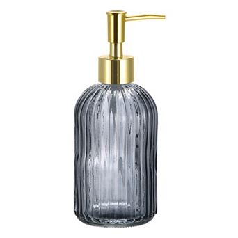 Soap Dispenser Glass Dish Hand Soap Dispenser With Golden Pump For Kitchen Bathroom