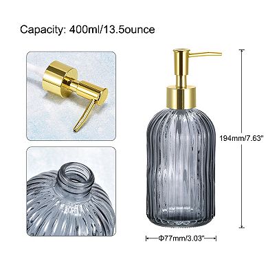 Soap Dispenser Glass Dish Hand Soap Dispenser With Golden Pump For Kitchen Bathroom