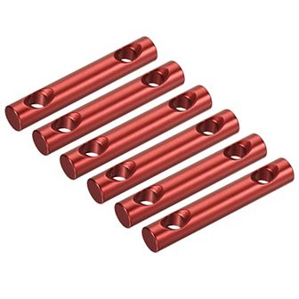 Tent Rope Adjusters, 60mm 2 Hole Tensioners Guyline Cord Fasteners For Camping Hiking, Red Pack Of 6