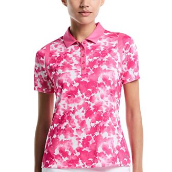 Women's Grand Slam Desert Rose Print Short Sleeve Golf Polo Shirt