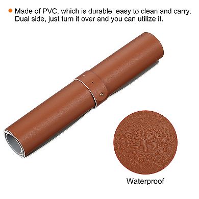 24"x12" Desk Mat Protector, Pu Leather Dual Side Mouse Pad Mat