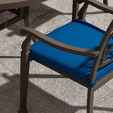 Mondawe Hollow Back Cast Aluminum Outdoor Dining Armchair With Cushion (set Of 4)