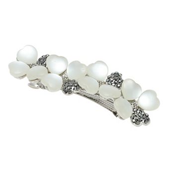Flower Hair Clips for Women Small Flower Hairpin, French Faux Crystal Flower Hairpin