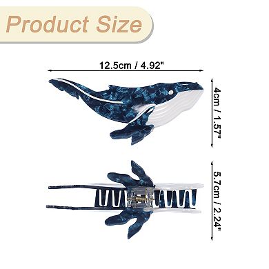 Shark Claw Clip Acetate Hair Clips Whale Hair Claw Funny Claw Clips For Women Blue