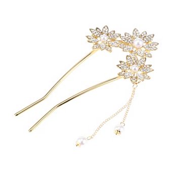 Classic Flowers Tassel Hair Pins Hair Clips For Women 4.84"x2.52"x0.47" 1 pc