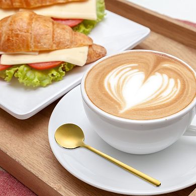 4 Pcs Espresso Spoons 5.1" Stainless Steel Round Coffee Spoon