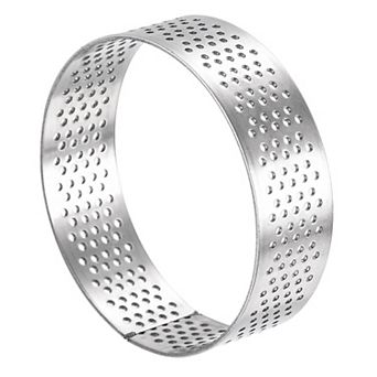 Small Cake Rings Perforated Cake Mousse Ring Kitchen Baking Heat-resistant For Cake Dessert, Silver