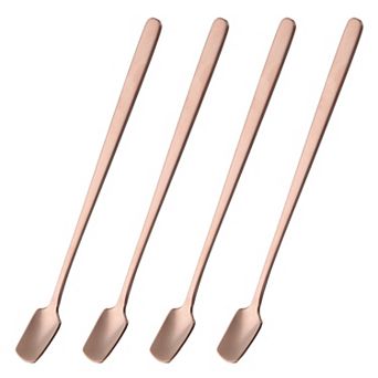 4 pc Espresso Spoons 6.9" Stainless Steel Square Coffee Spoon