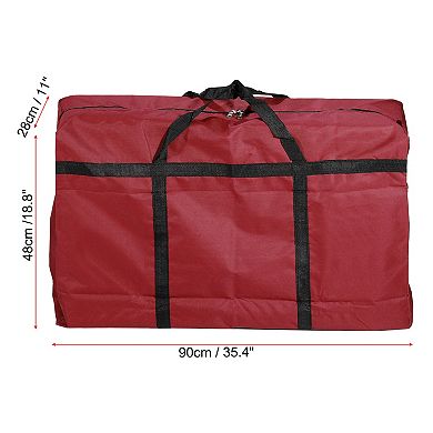 Storage Tote With Zippers, 2 Pack 125l Capacity Heavy Moving Tote Bags For Bedding Clothes, Red