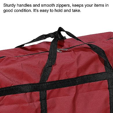 Storage Tote With Zippers, 2 Pack 125l Capacity Heavy Moving Tote Bags For Bedding Clothes, Red