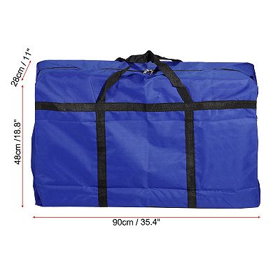 Storage Tote With Zippers, 2 Pack 125l Capacity Heavy Moving Tote Bags For Bedding Clothes, Blue