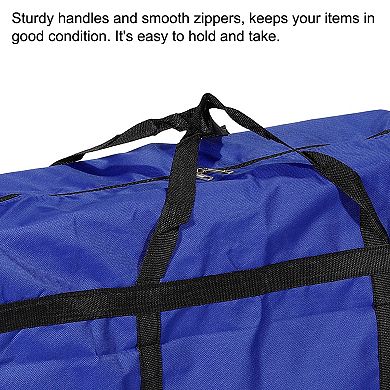 Storage Tote With Zippers, 2 Pack 125l Capacity Heavy Moving Tote Bags For Bedding Clothes, Blue