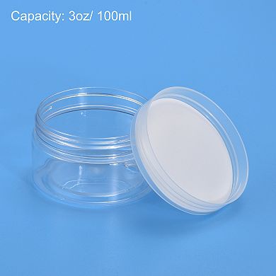 Round Jars With Transparent Screw Top Lid, 3oz Clear Empty Containers For Storage, 6pcs